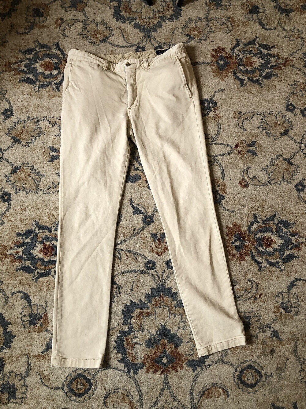 Polo Ralph Lauren Chino Pants Mens 34x34 Tan Stretch Slim Fit Straight